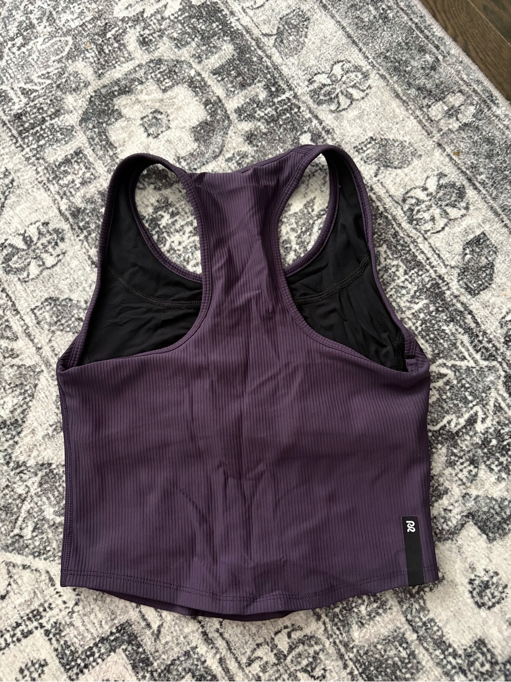 Bandit Purple Ribbed Racerback Crop Tank - Picture 2 of 2